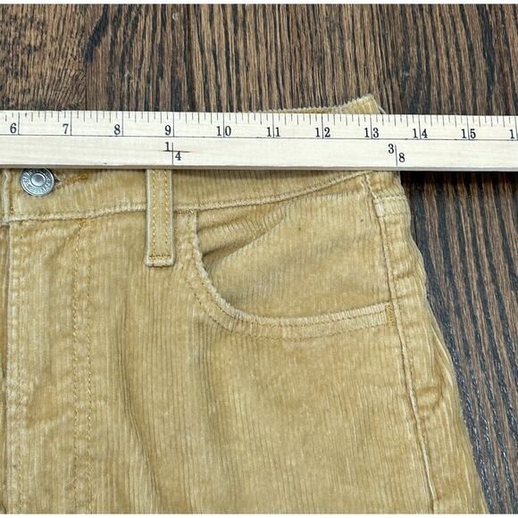 Levi's Ribcage Bootcut Pants Women Size 26 Beige Corduroy Flat Front Regular Fit - Picture 5 of 9